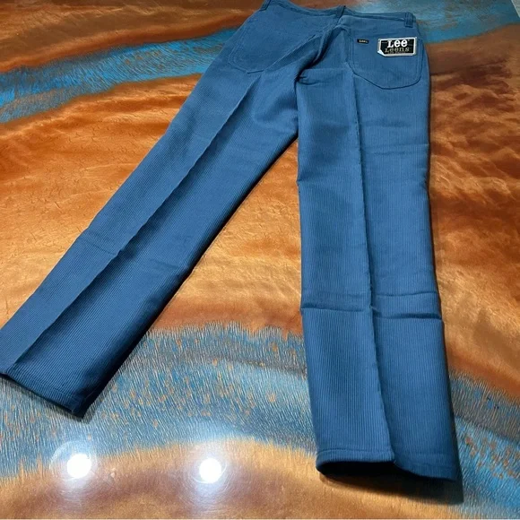 Vintage Lee Leens Lee Prest Corduroy Jeans Blue Made in USA 29x29